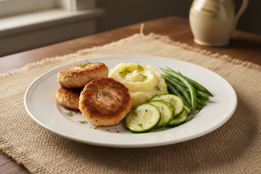 Fresh - Salmon Patties with Mash and Green Veg GF